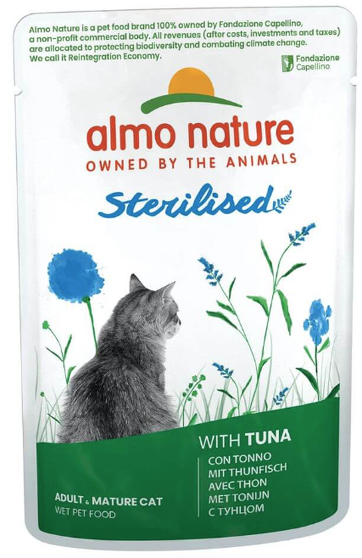 Almo Nature Sterilised mit Thunfisch, Nassfutter für Katzen (70g)