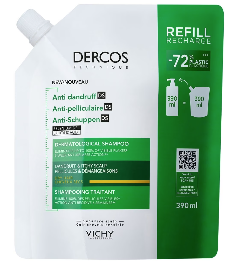 VICHY Dercos Anti-Schuppen Shampoo für trockenes Haar (390ml)