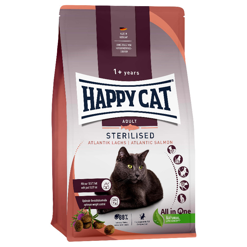 Happy Cat Trockenfutter Adult Sterilised Atlantik Lachs 1.3kg