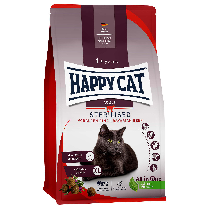 Happy Cat Trockenfutter Adult Sterilised Voralpen Rind 4kg