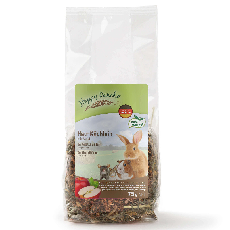 Happy Rancho Nagersnack Heu-Küchlein Apfel 75g