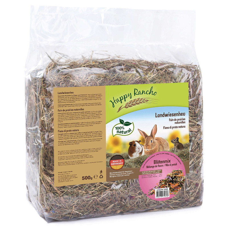 Happy Rancho Landwiesenheu mit Blütenmix 500g