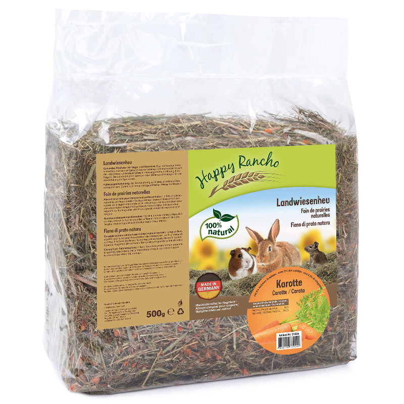 Happy Rancho Landwiesenheu mit Karotte 500g