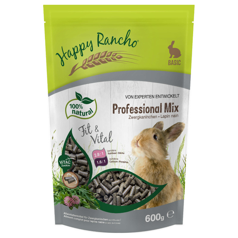 Happy Rancho Professional Mix Zwergkaninchenfutter 600g
