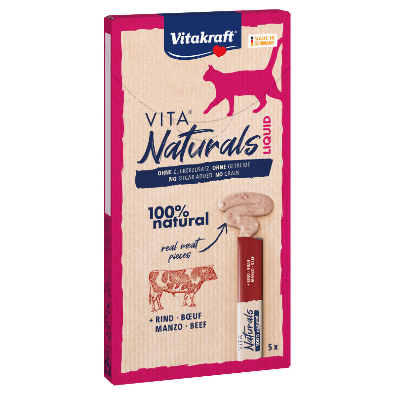 Vitakraft Vita Naturals Liquid Snack bœuf 5x15g