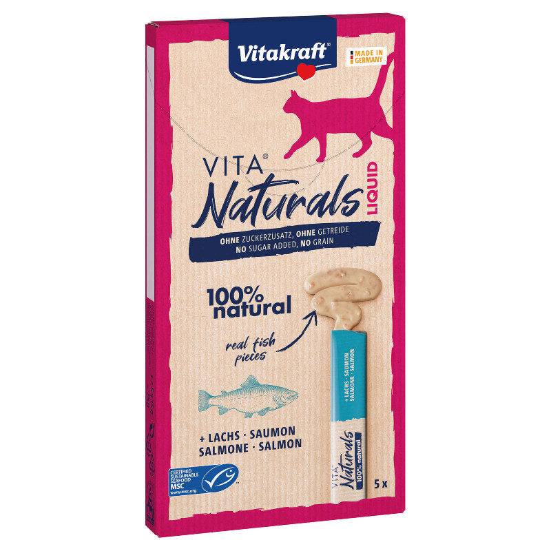 Vitakraft Vita Naturals Liquid Snack saumon 5x15g