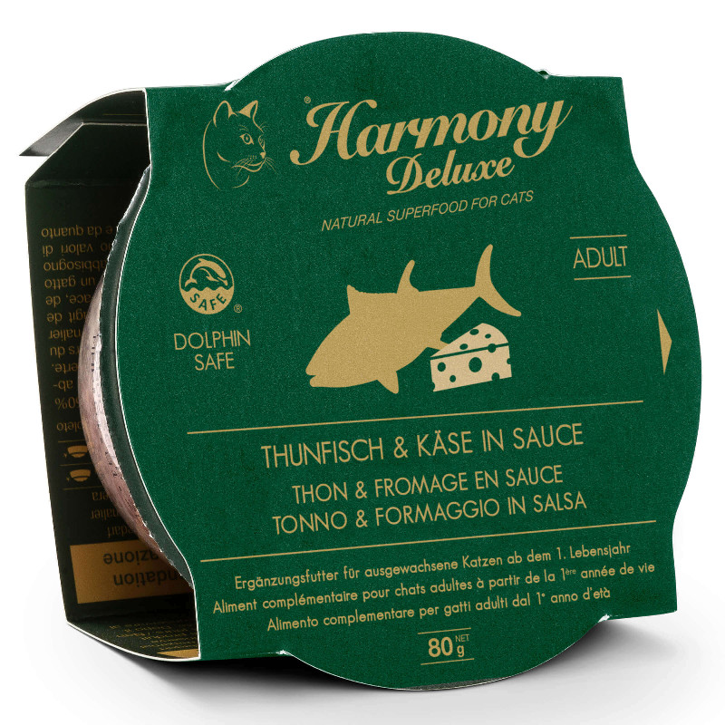 Harmony Cat Deluxe Cup Adult Thunfisch & Käse in Sauce 24x80g