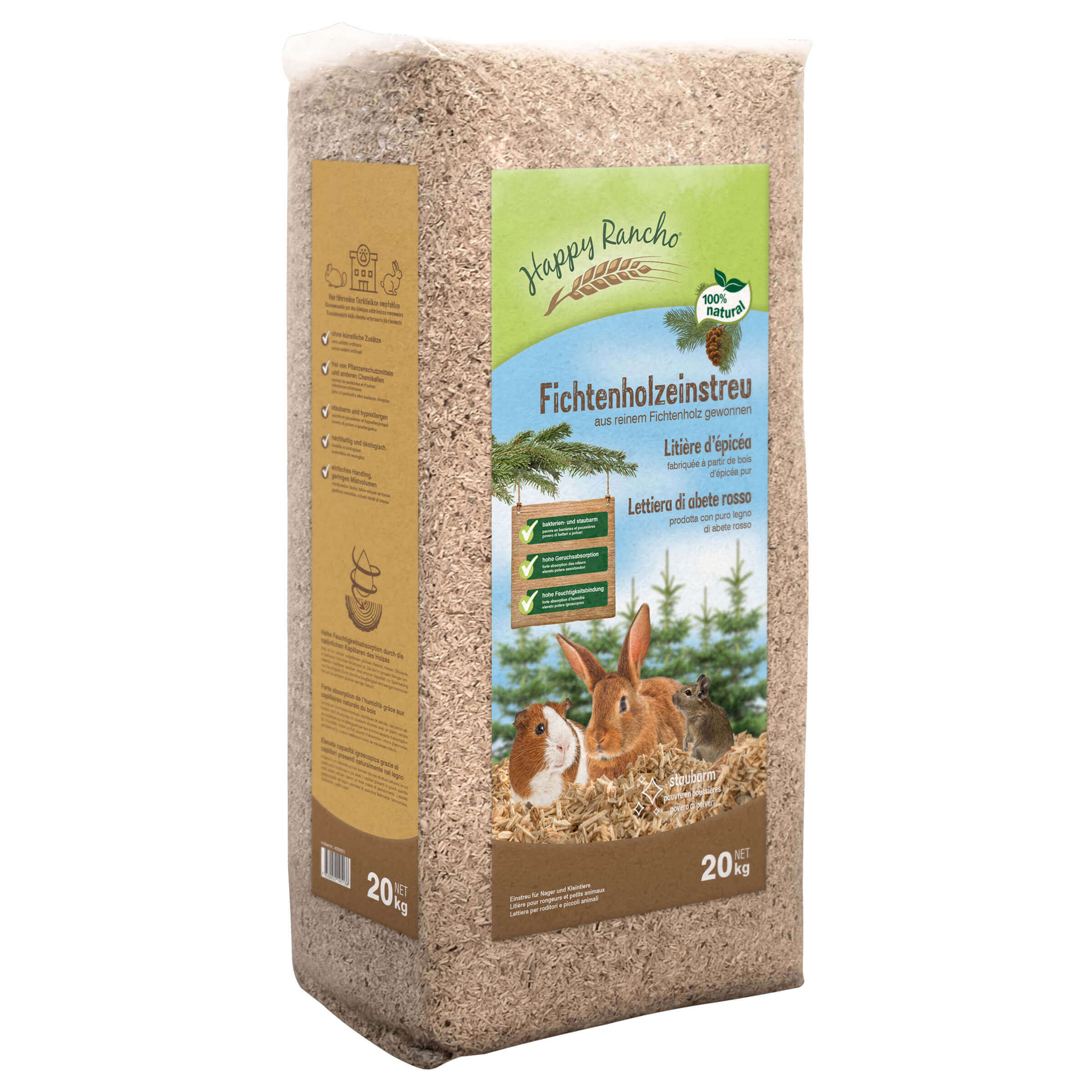 Happy Rancho Litière d'épicéa 20kg