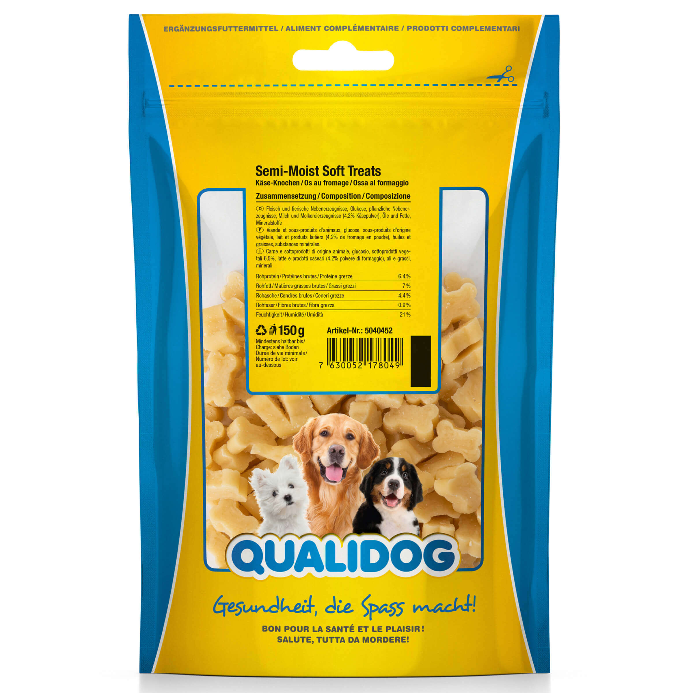 QUALIDOG Semi-Moist Käse Knochen 150g