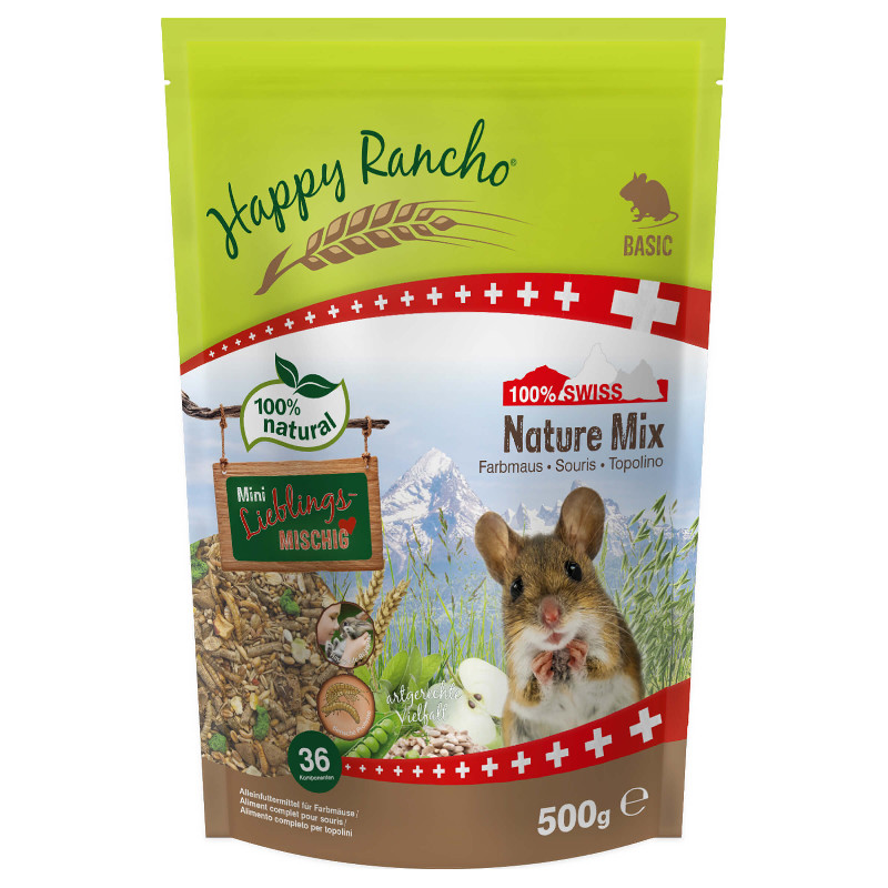 Happy Rancho Swiss Nature Mix Farbmaus 500g