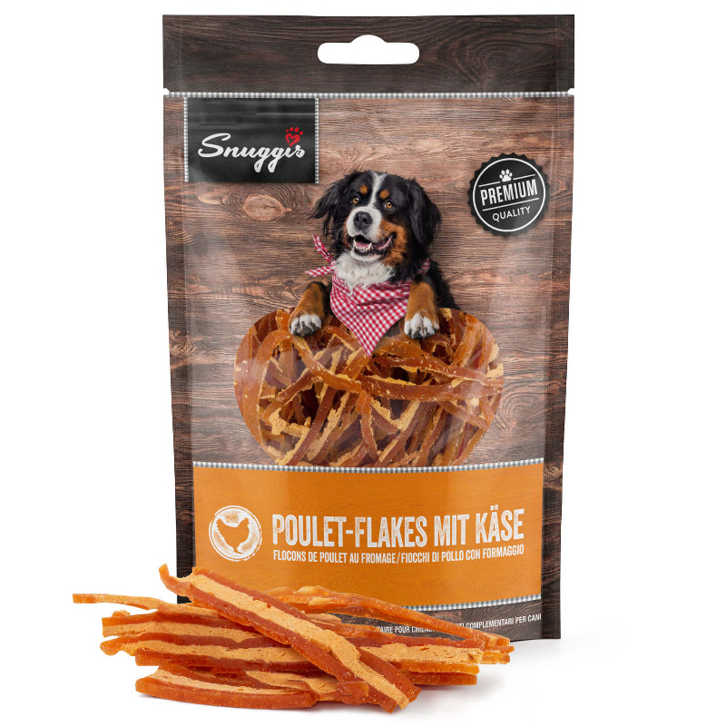Snuggis Hundeleckerli Poulet-Flakes mit Käse 80g