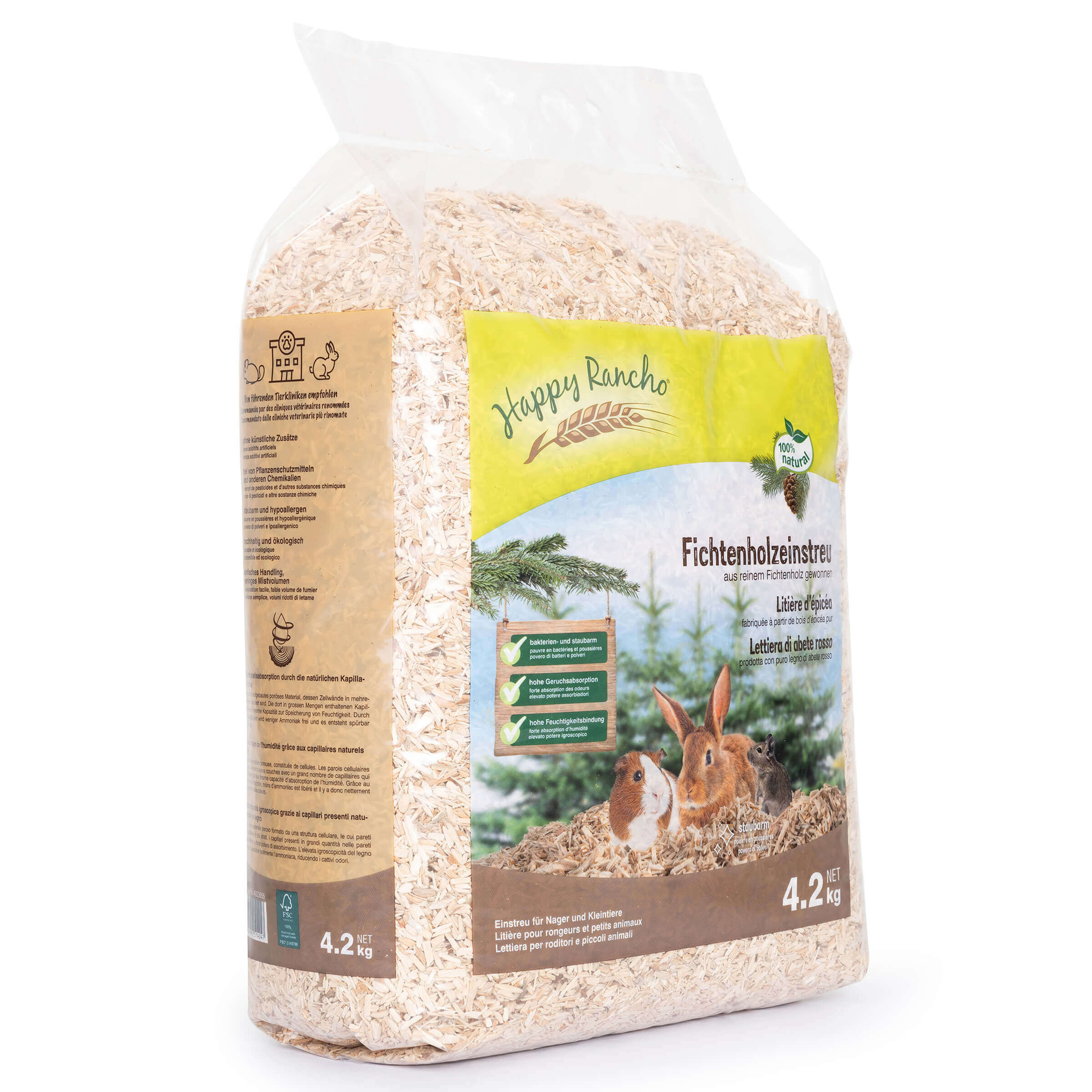 Happy Rancho Litière en bois d'épicéa 4.2kg