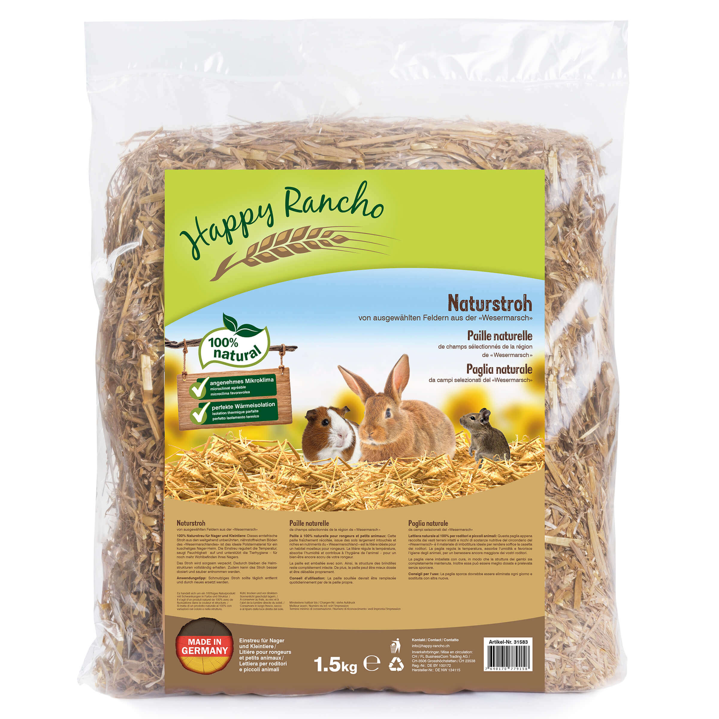 Happy Rancho Paille de la région de «Wesermarsch» 1.5kg