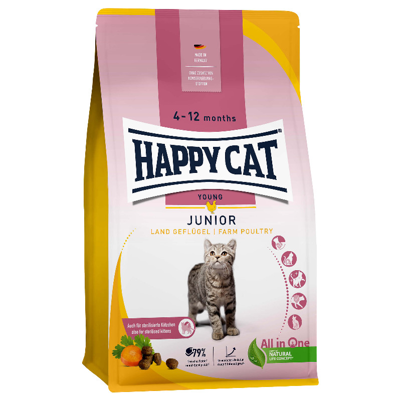 Happy Cat Trockenfutter Young Junior Land Geflügel 1.3kg