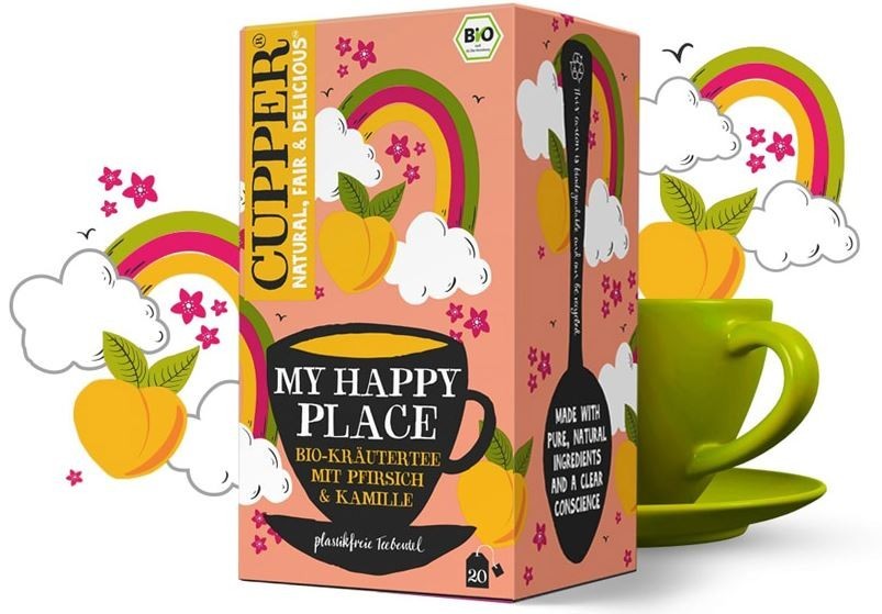 Cupper My Happy Place Kräutertee Pfirsich & Kamille Bio (20 Stk)