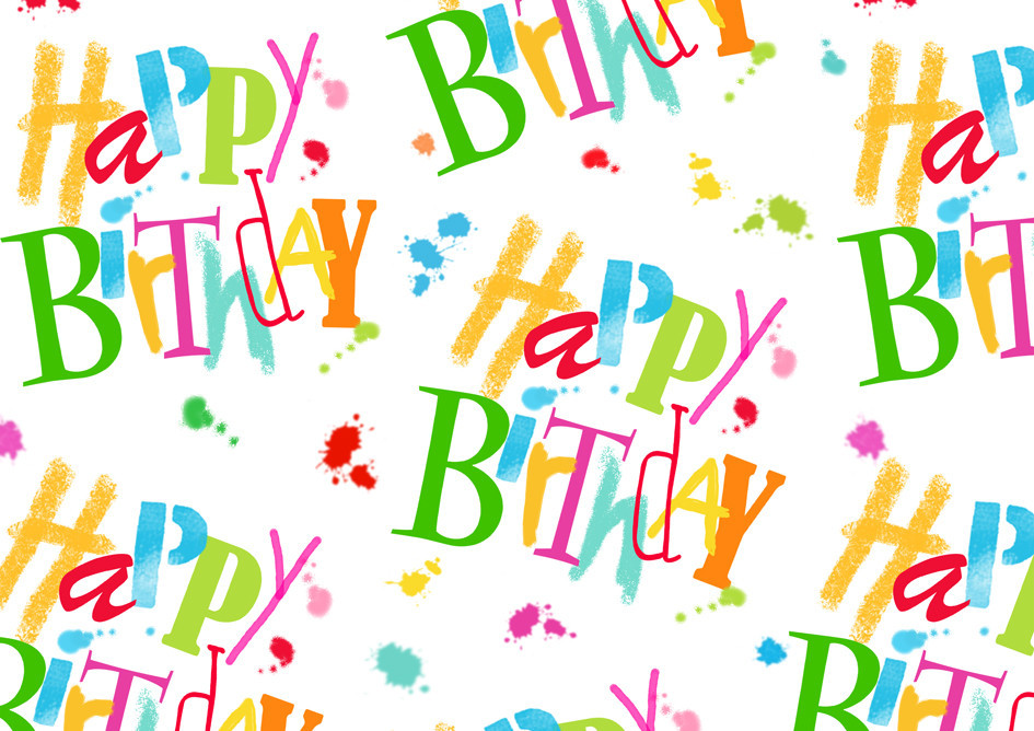 Geschenkpapier Happy Birthday, 200 x 70cm