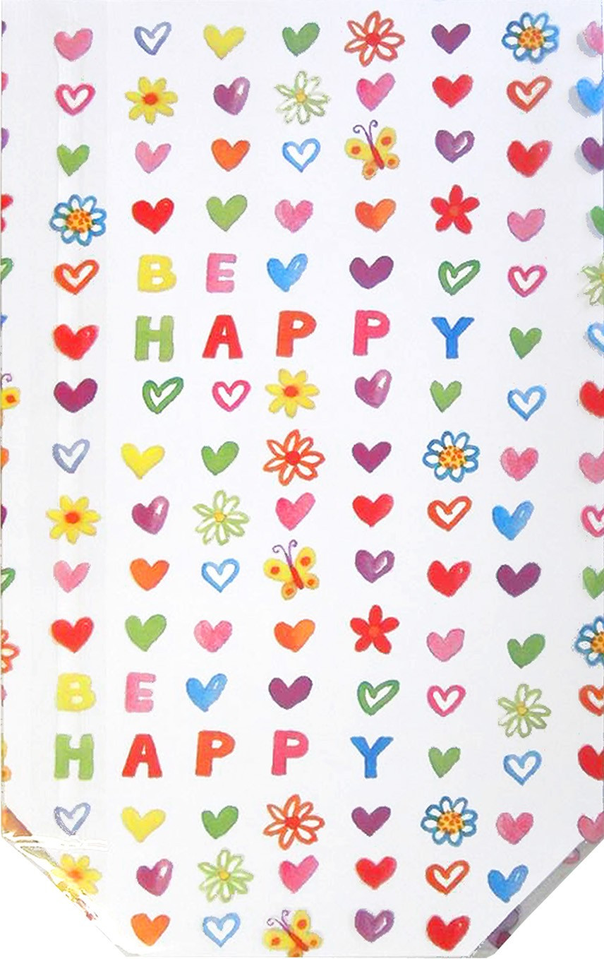 Klarsichtbeutel Gross Be Happy, 10 Stück