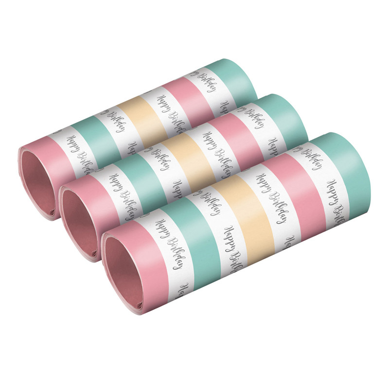 Luftschlangen Happy Birthday, 3 Stück