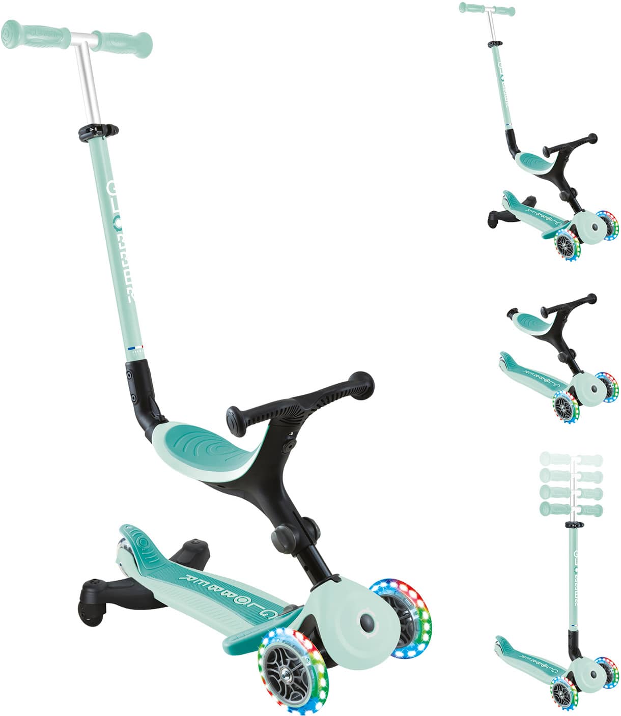 Globber 3in1 Go Up Active Lights 360° Kinder Scooter Grün, , Größe: ONE SIZE