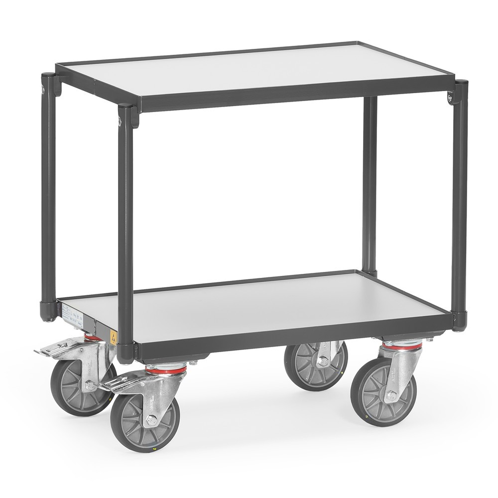 fetra® ESD-Eurokasten-Roller, TK 250 kg, 2 Ladeflächen à 405 x 605 mm