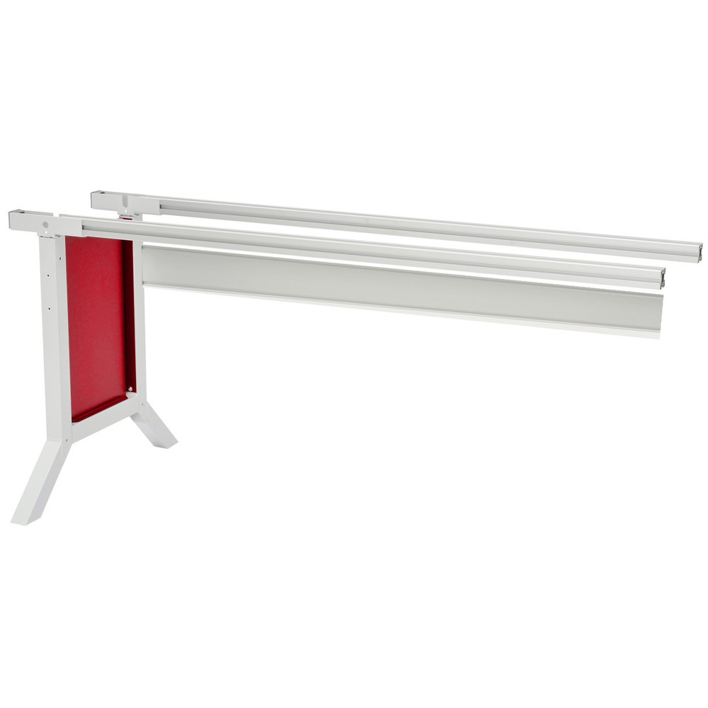 Bedrunka+Hirth Arbeitsplatzsystem, Anbautisch, elektrische Höhenverstellung, rubinrot