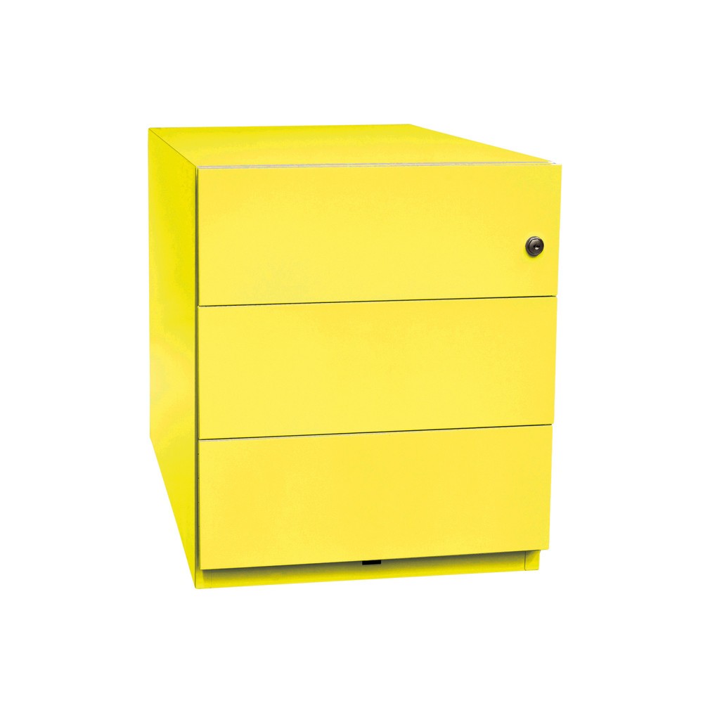 Rollcontainer Note™, HxBxT 495 x 420 x 565, 3 Schubladen, gelb