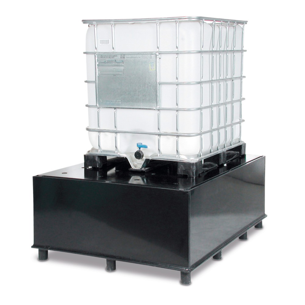 Weber Kunststofftechnik Auffangwanne aus PE, IBC-Station, inkl. Lochplatte, HxBxT 655 x 1.345 x 1.720 mm