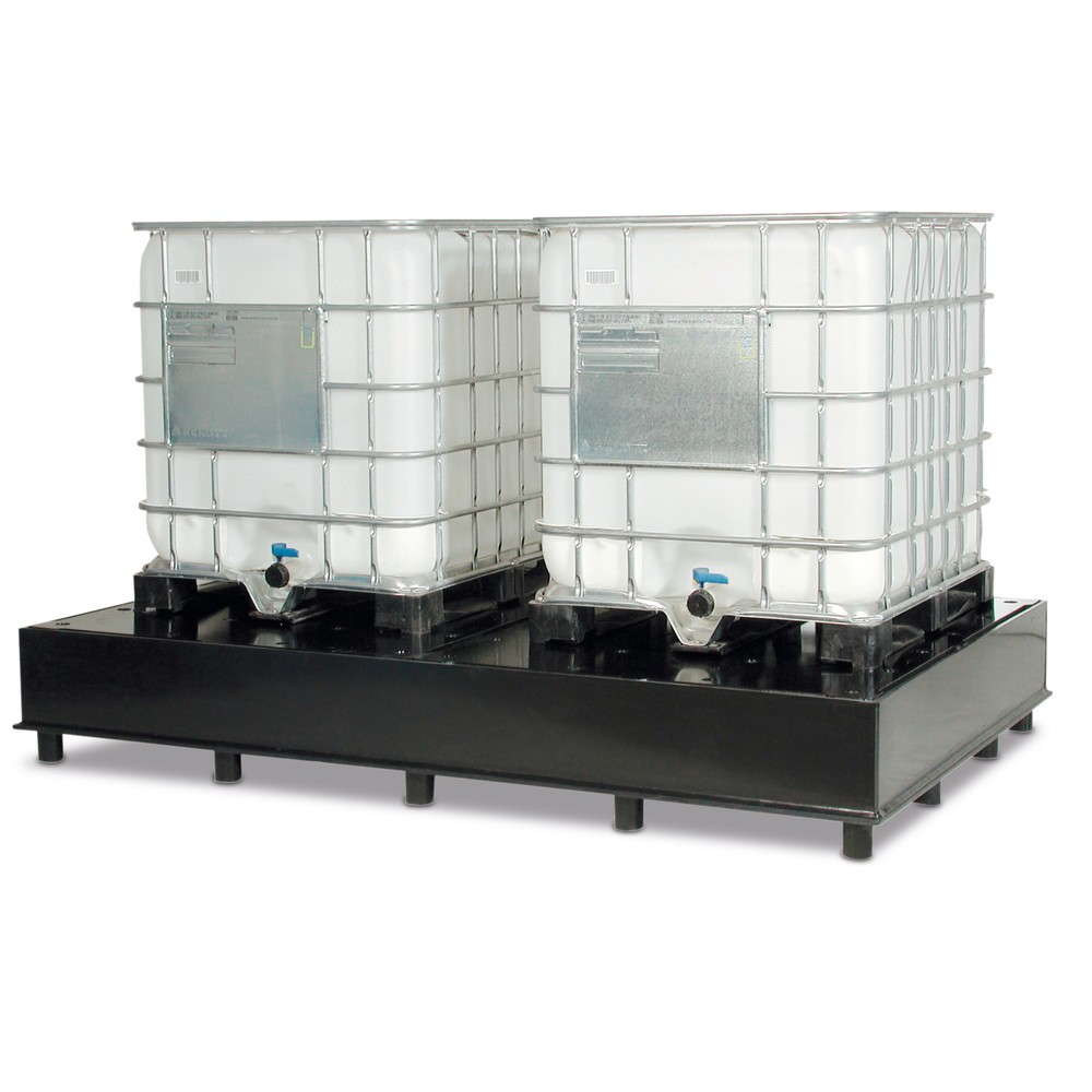 Weber Kunststofftechnik Auffangwanne aus PE, IBC-Station, inkl. Lochplatte, HxBxT 420 x 2.620 x 1.720 mm