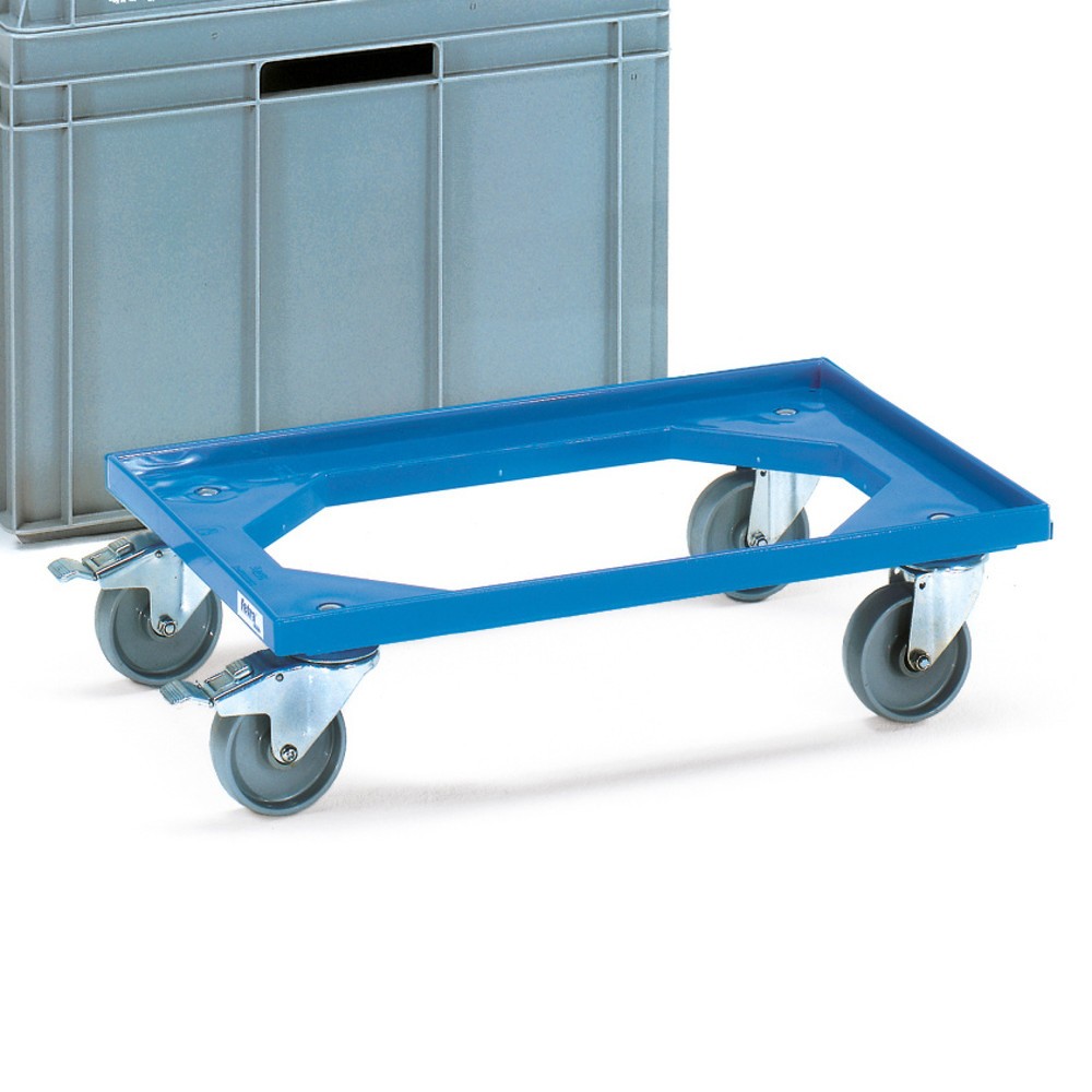 fetra® Eurokasten-Roller aus Kunststoff, TK 250 kg, BxT 610 x 410 mm