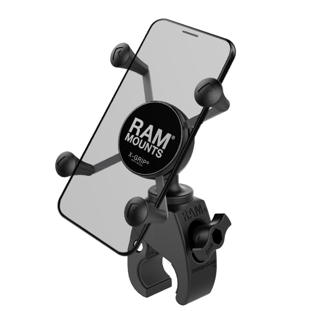 RAM Mounts X-Grip Klemm-Halterung für Smartphones bis 82,6 mm Breite, kleine Tough-Claw mit direkter X-Grip-Anbindung