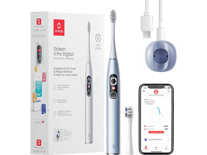 OCLEAN X Pro Digital - Elektrische Zahnbürste (Silber)