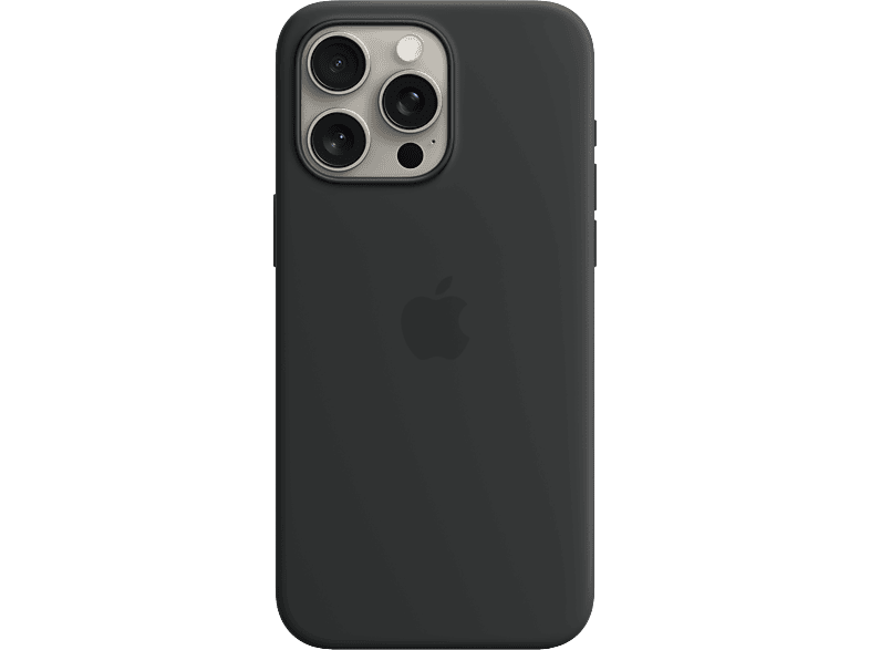 APPLE Silikon Case mit MagSafe, Backcover, Apple, iPhone 15 Pro Max, Schwarz