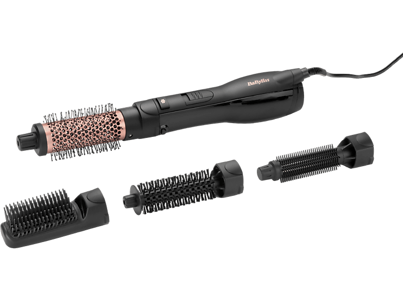 BABYLISS AS122E Smooth Finish 1200 - Warmluftbürste (Schwarz/Rosegold)