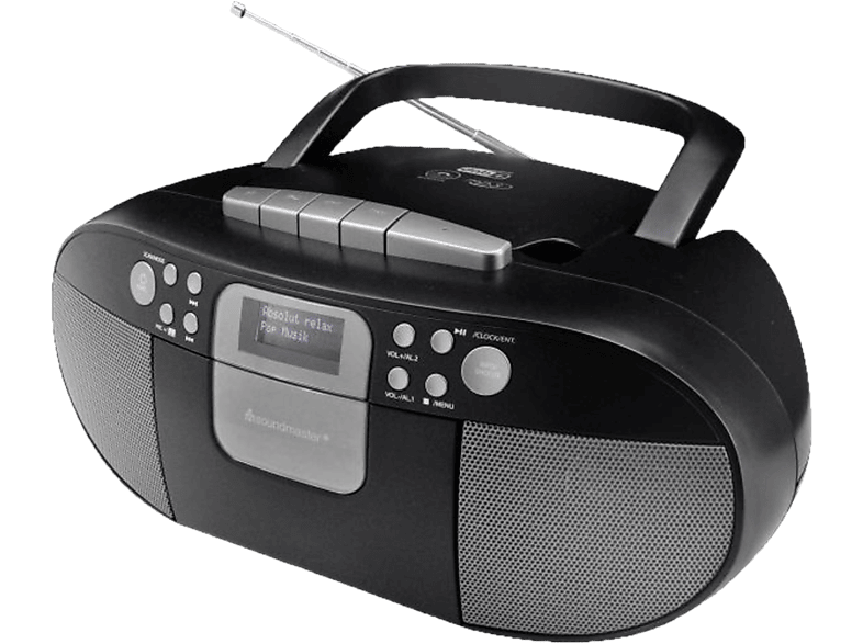 SOUNDMASTER SCD7800SW - Radio-Kassettenspieler mit CD-Spieler (DAB, DAB+, FM, Schwarz)