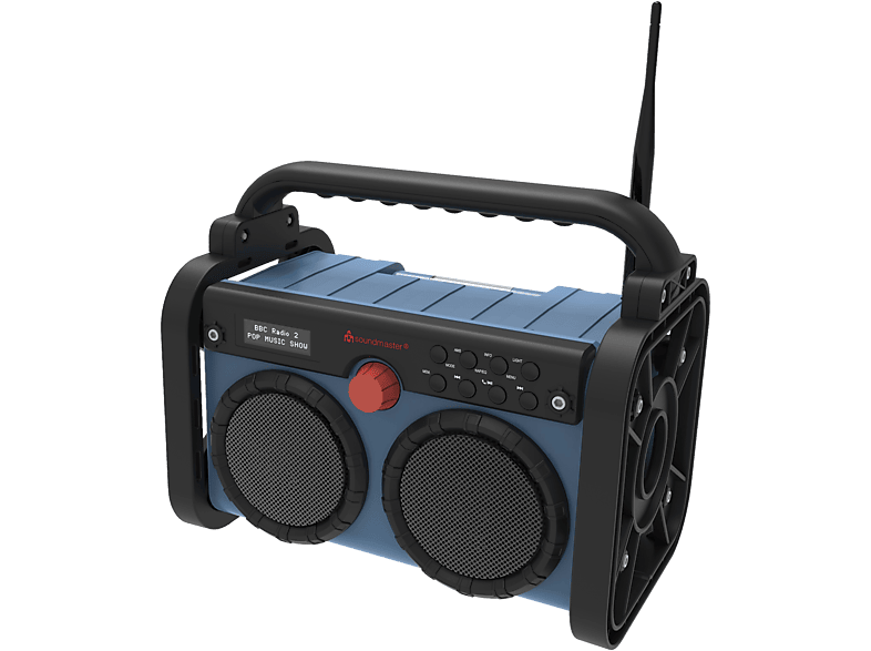 SOUNDMASTER DAB85BL - Stereo DAB+/UKW Baustellen-/Gartenradio mit Bluetooth (DAB+, FM, Blau)