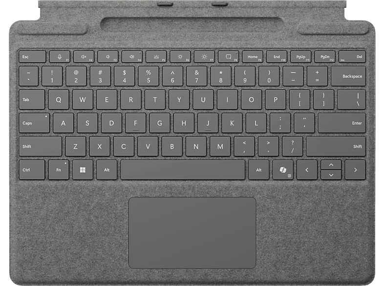 MICROSOFT Surface Pro Keyboard mit Stiftaufbewahrung Tastatur Platin