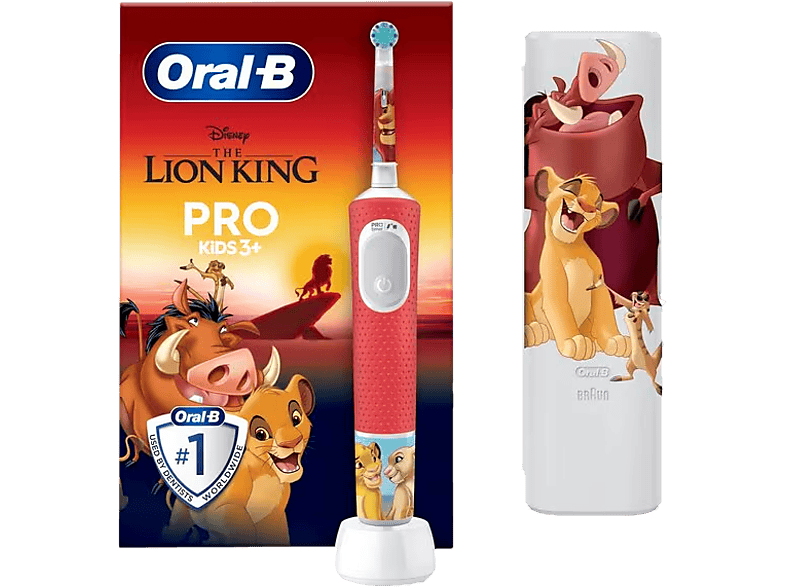 ORAL-B Vitality Pro 103 Kids Lion King Special Edition Elektrische Zahnbürste Mehrfarbig, Reinigungstechnologie: Oszillierend / Rotierend (2D)