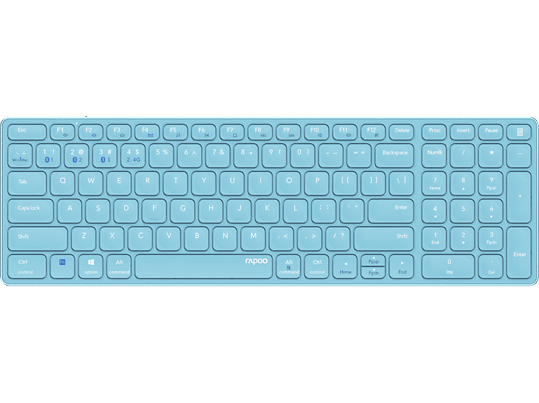 RAPOO E9700M, Tastatur, Scissor, Kabellos, Blau
