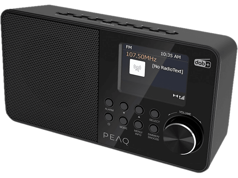 PEAQ PDR 55 DAB+ Radio mit Farbdisplay, DAB+/FM, DAB+, FM, Schwarz