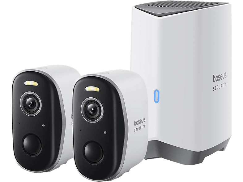 BASEUS N1 Outdoor Camera 2K 2-Cam Kit, Netzwerkkamera