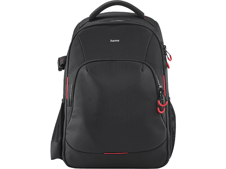 HAMA 121346 Ohio Kamera-Rucksack, Schwarz/Rot