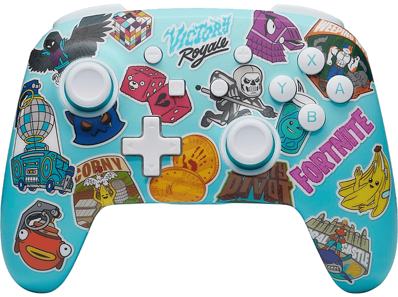 POWERA Nintendo Switch Enhanced - Fortnite Sticker Mania Wireless Controller Mehrfarbig für Switch, OLED, Lite
