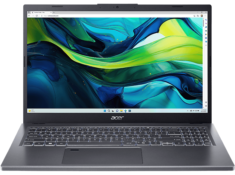 ACER Aspire 15 A15-51M-74W0, Notebook, mit 15.6 Display, Intel® Core™ 7 Prozessor 150U (12 MB Cache, bis zu 5.40 GHz), 32 GB RAM, 1 TB SSD, Onboard Graphics, Steel Gray, Windows 11 Home