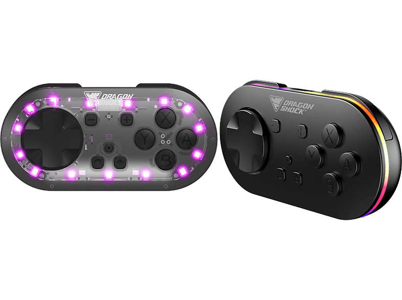 CLD/DRAGONSHOCK Mini Pair Wireless Controller Schwarz/Transparent für Nintendo Switch, Switch OLED, PC, Android, iOS