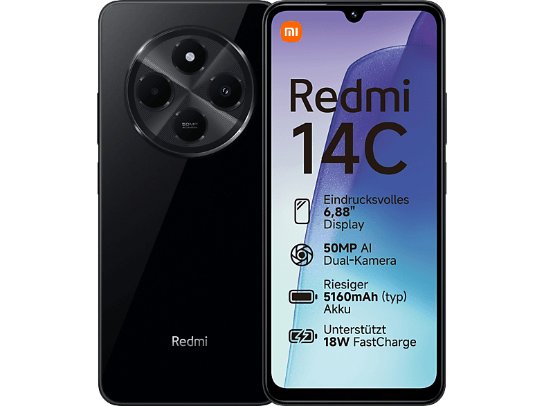 XIAOMI Redmi 14C 128 GB Midnight Black Dual SIM