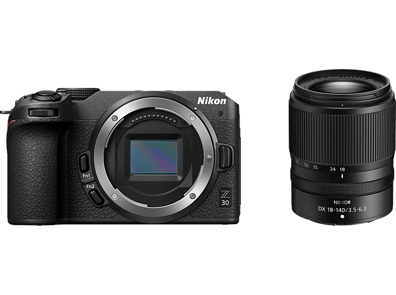 NIKON Z 30 Body + NIKKOR DX 18-140mm f/3.5-6.3 VR Systemkamera mit Objektiv 18 - 140 mm, 7.5 cm Display Touchscreen, WLAN
