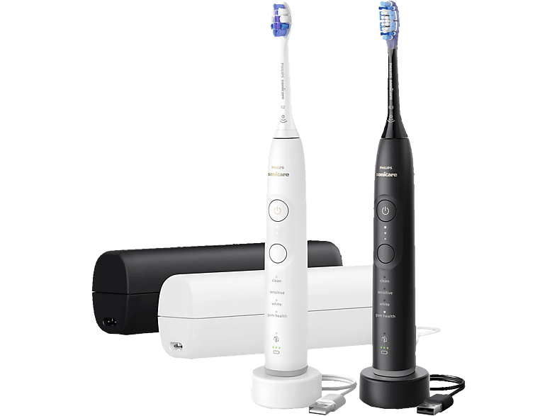 PHILIPS SONICARE HX7429/02 Elektrische Zahnbürste Schwarz/Weiss, Reinigungstechnologie: Schalltechnologie