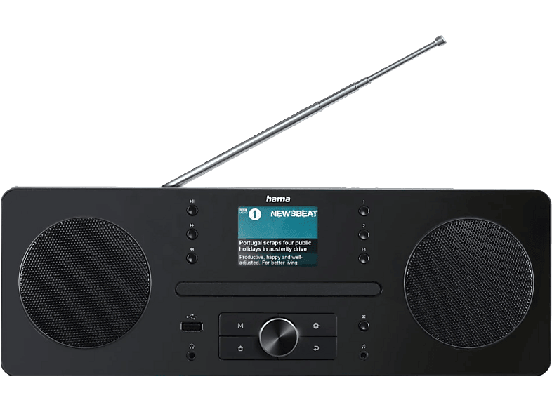 HAMA DR1560CBT Kompaktanlage, FM, DAB, DAB+, Bluetooth, Grau/Schwarz