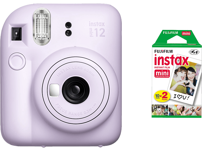 FUJIFILM instax mini 12 Starter Kit Sofortbildkamera + 20 Bilder, Lilac Purple