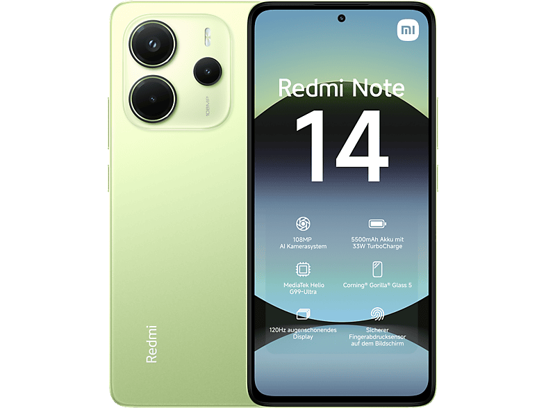XIAOMI Redmi Note 14 4G 128 GB Lime Green Dual SIM